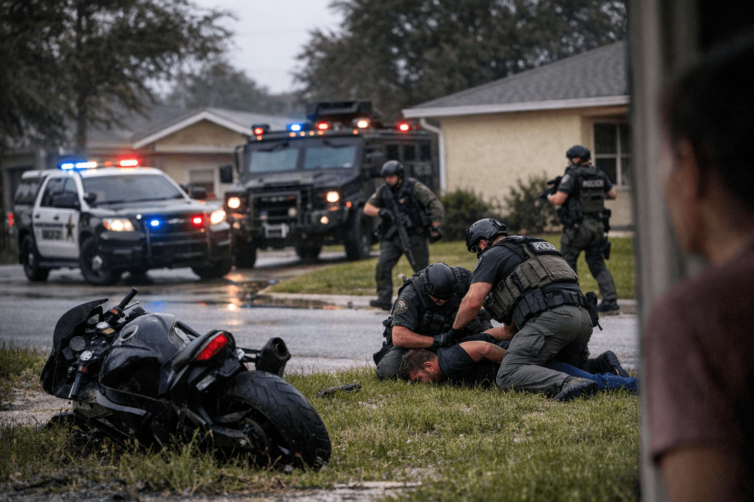 Motorcyclist Flees Traffic Stop in Hernando County; Residents Urged Inside, Suspect Captured