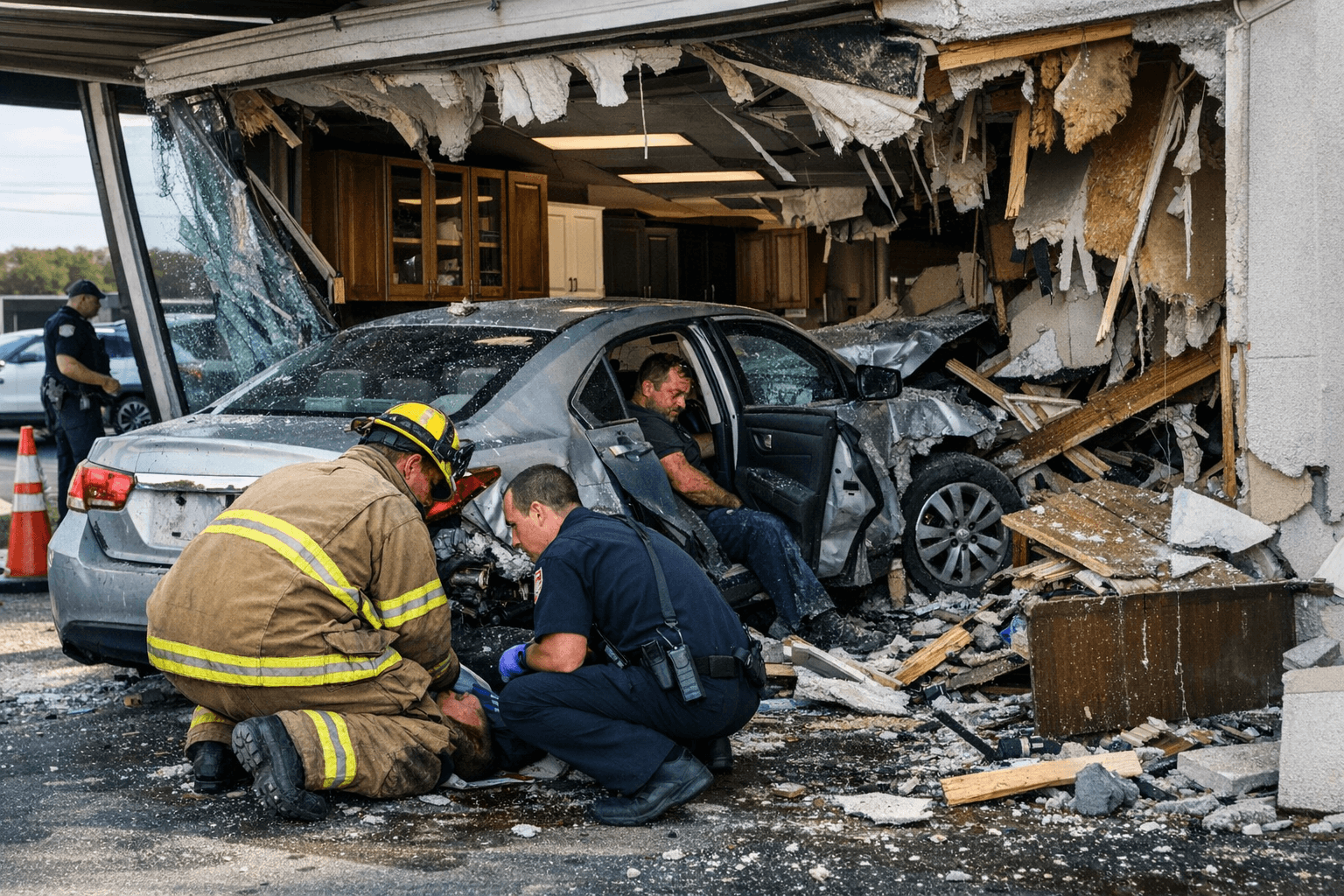 Casselberry road‑rage driver smacks car, then crashes into 5 Day Cabinets