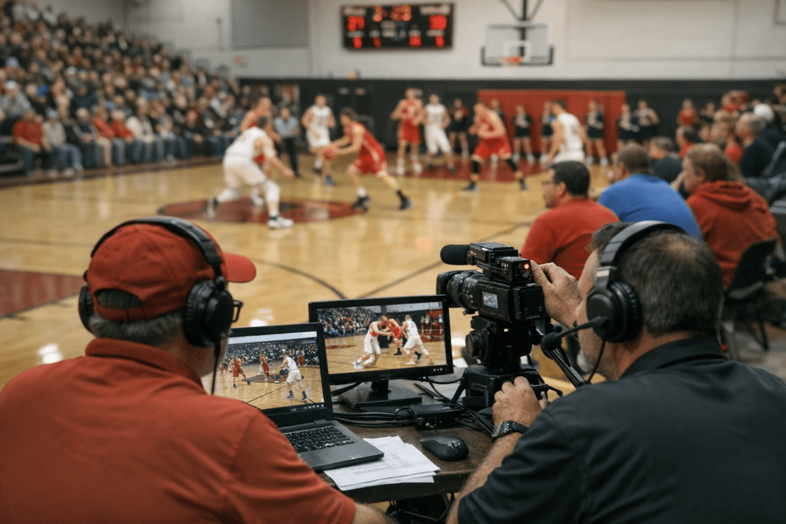 Local boosters and school channels streamed Texhoma vs Hooker high school basketball