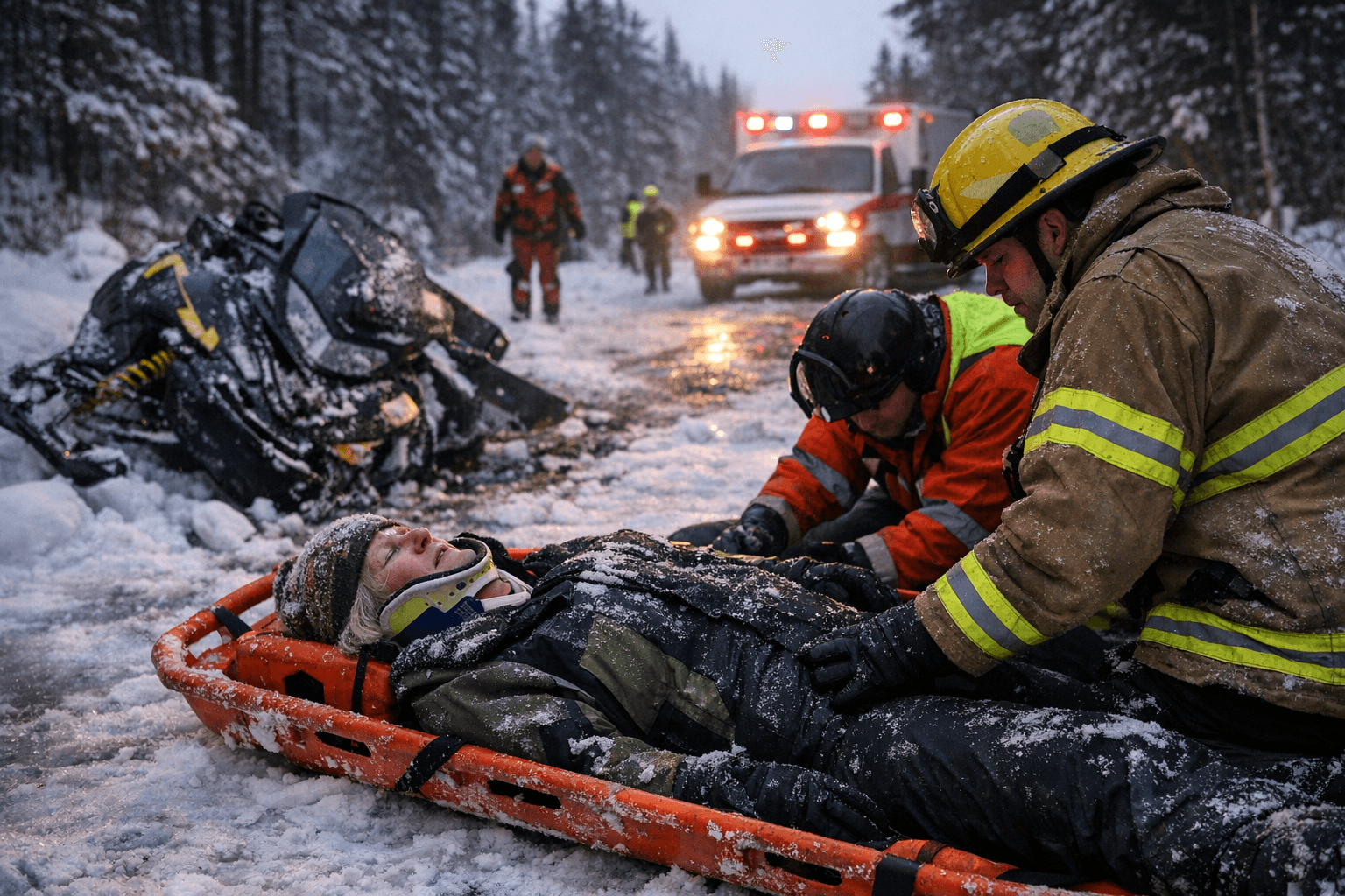 65-year-old woman injured in snowmobile rollover on Voyaguer Link Trail