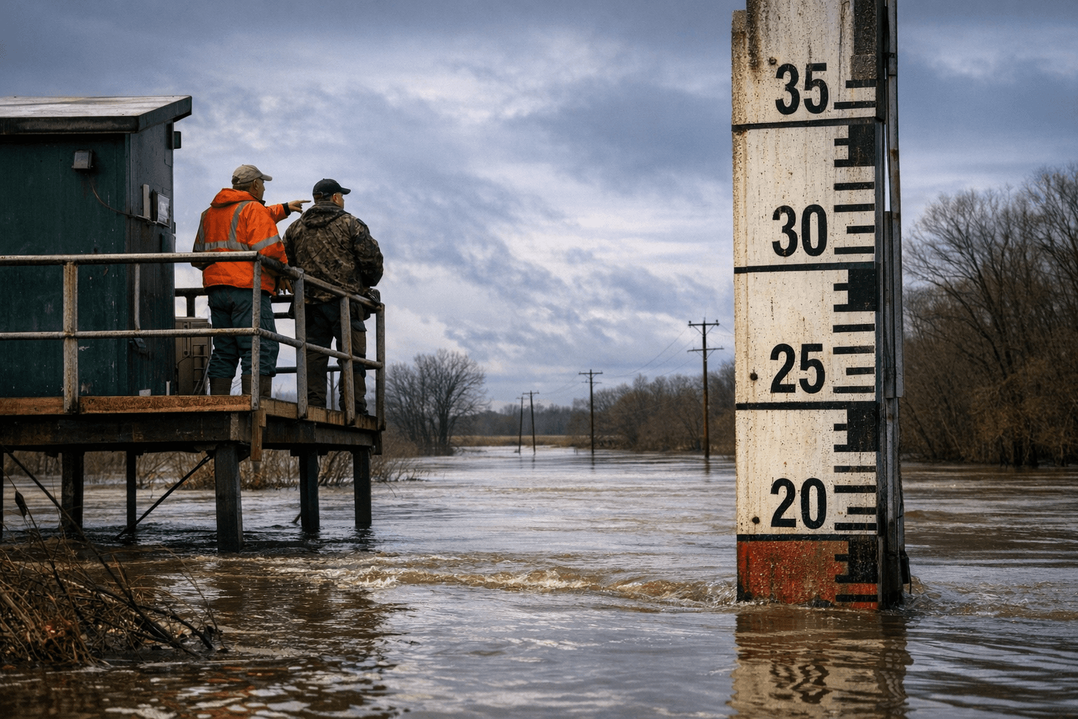 Coldwater River at Marks Gauge Updated With Flood Stage Forecasts