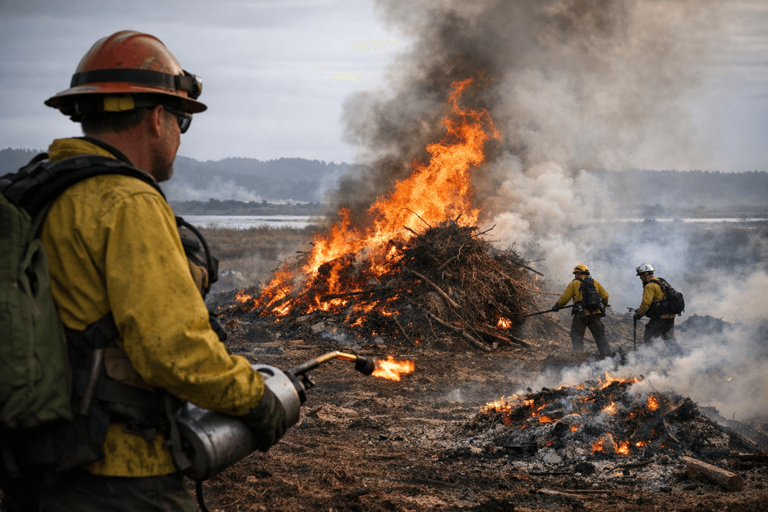 Humboldt Bay Refuge Lamphere Rx prescribed pile burn recorded Feb. 8