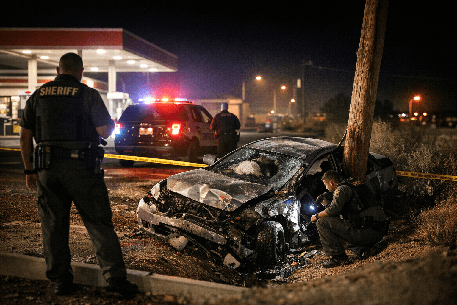 Deputies respond to late-night single-vehicle crash behind Los Lunas gas station