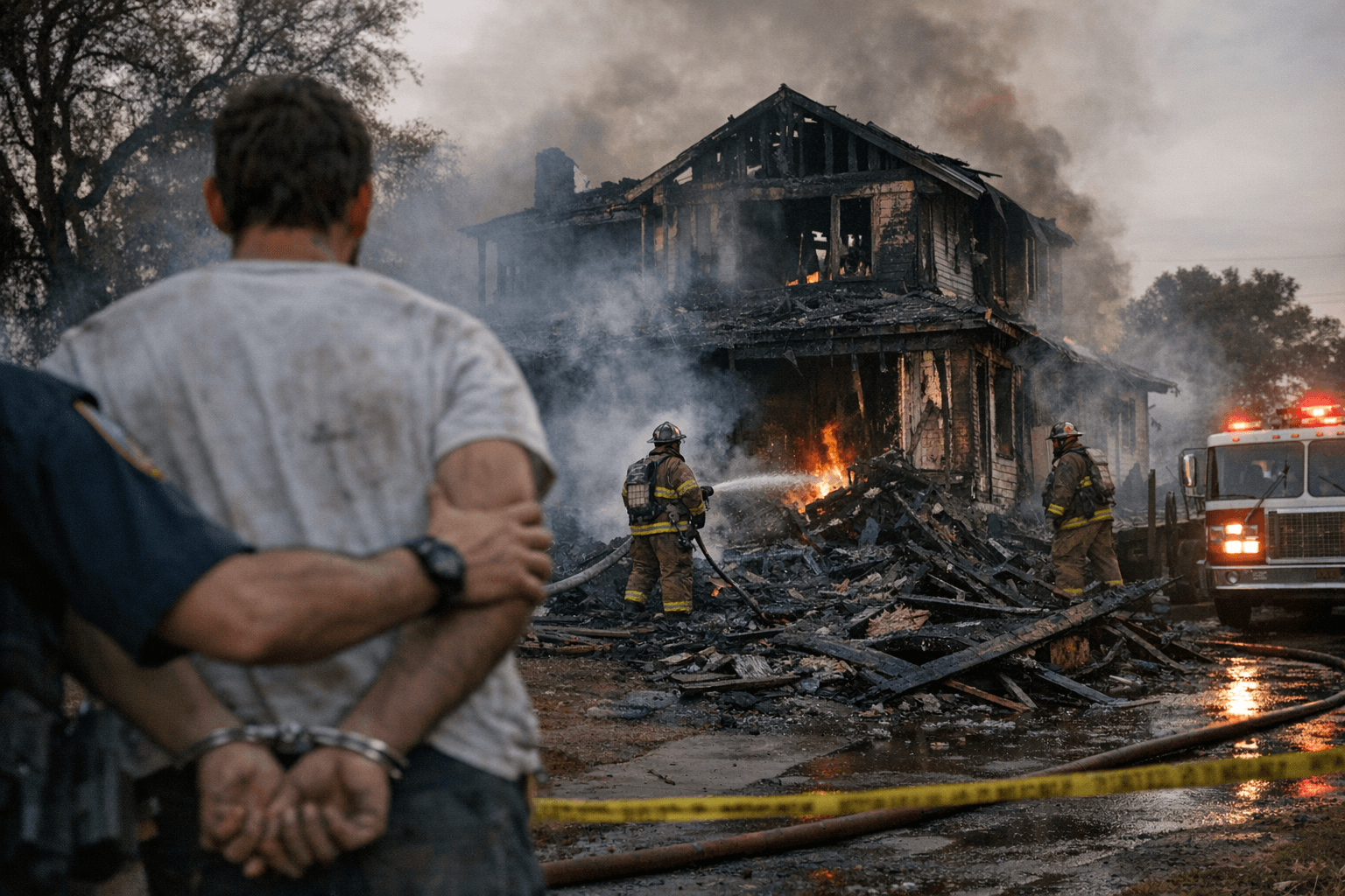 Fresno Man Arrested After Suspected Arson Destroys Two-Story Home