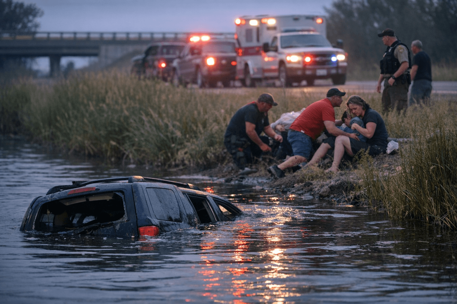 Two Children Drown After SUV Sinks in Slough West of Jamestown