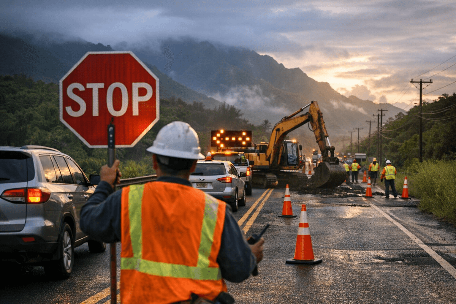 HDOT Announces 19 Lane Closures on Kaua‘i Roads Feb. 15 to 20