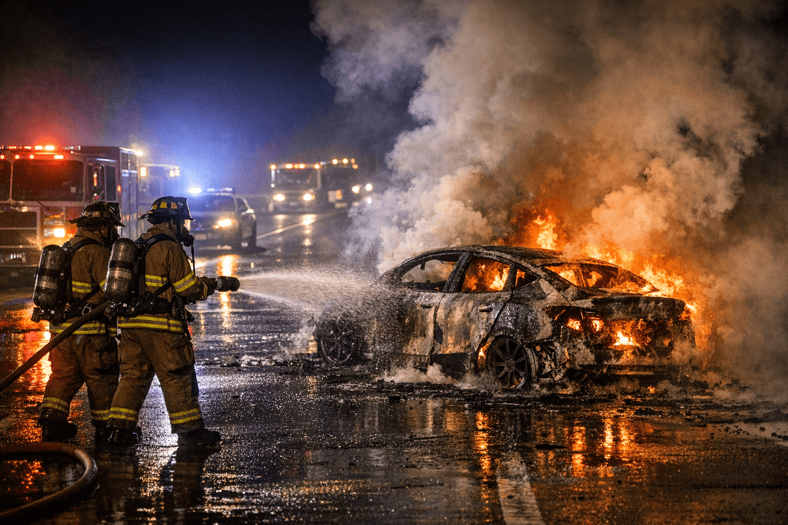 Late-night Tesla Model Y fire closes I-65; Autaugaville US-82 delays