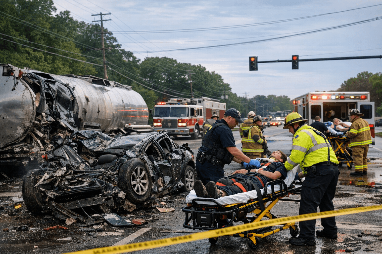 Tanker Truck Crash in Upper Marlboro Sends Two Teens to Hospital
