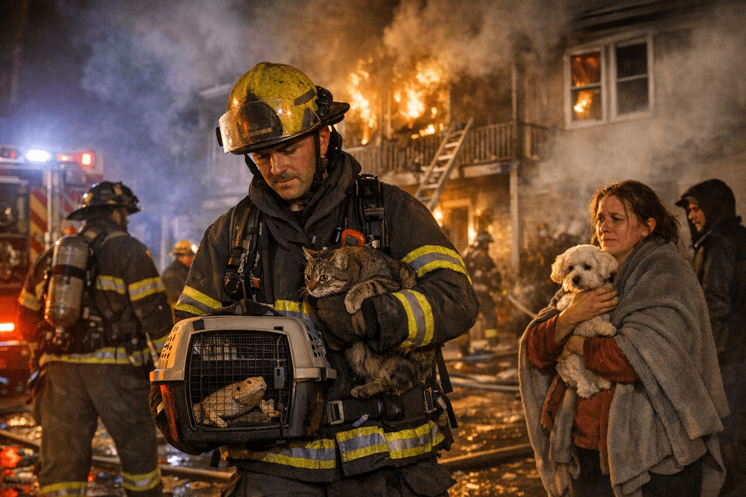 Claremont Apartment Fire Displaces About 10, Rescues Pets, Investigation Underway