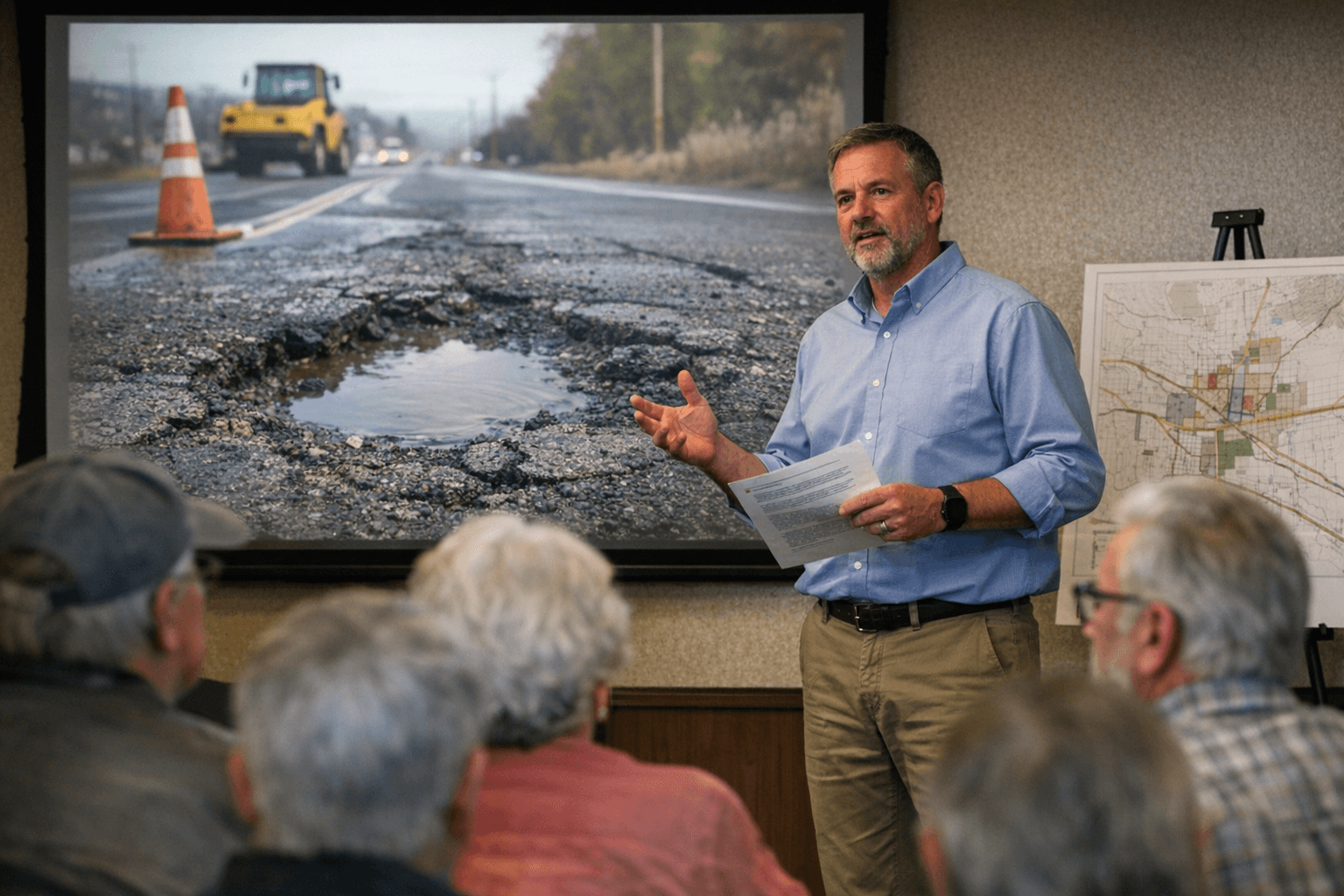 La Grande City Manager Outlines Street Upkeep Plans to Retired Educators