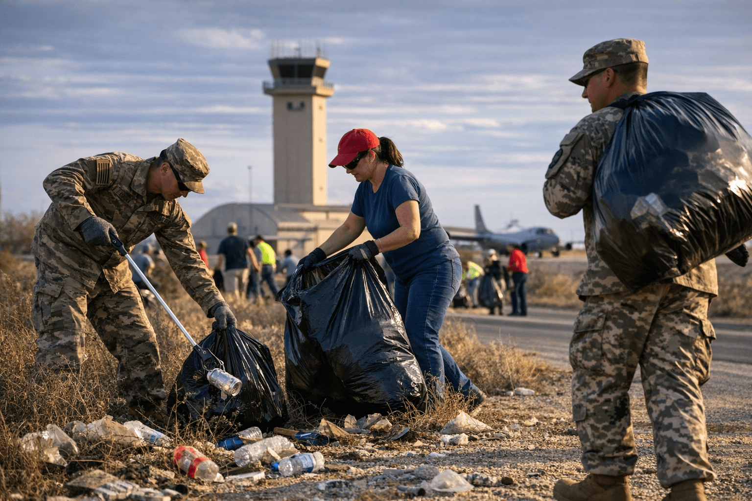 Over 20 volunteers collect over 50 pounds of litter at Laughlin AFB