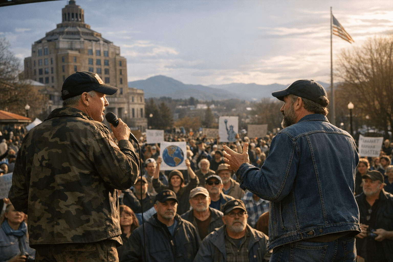 Pack Square rally draws activists for National Day of Action in Asheville
