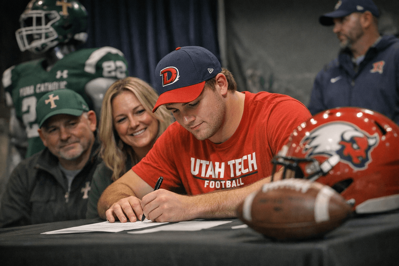 Yuma Catholic senior Coleton Pouquette signs with Utah Tech football