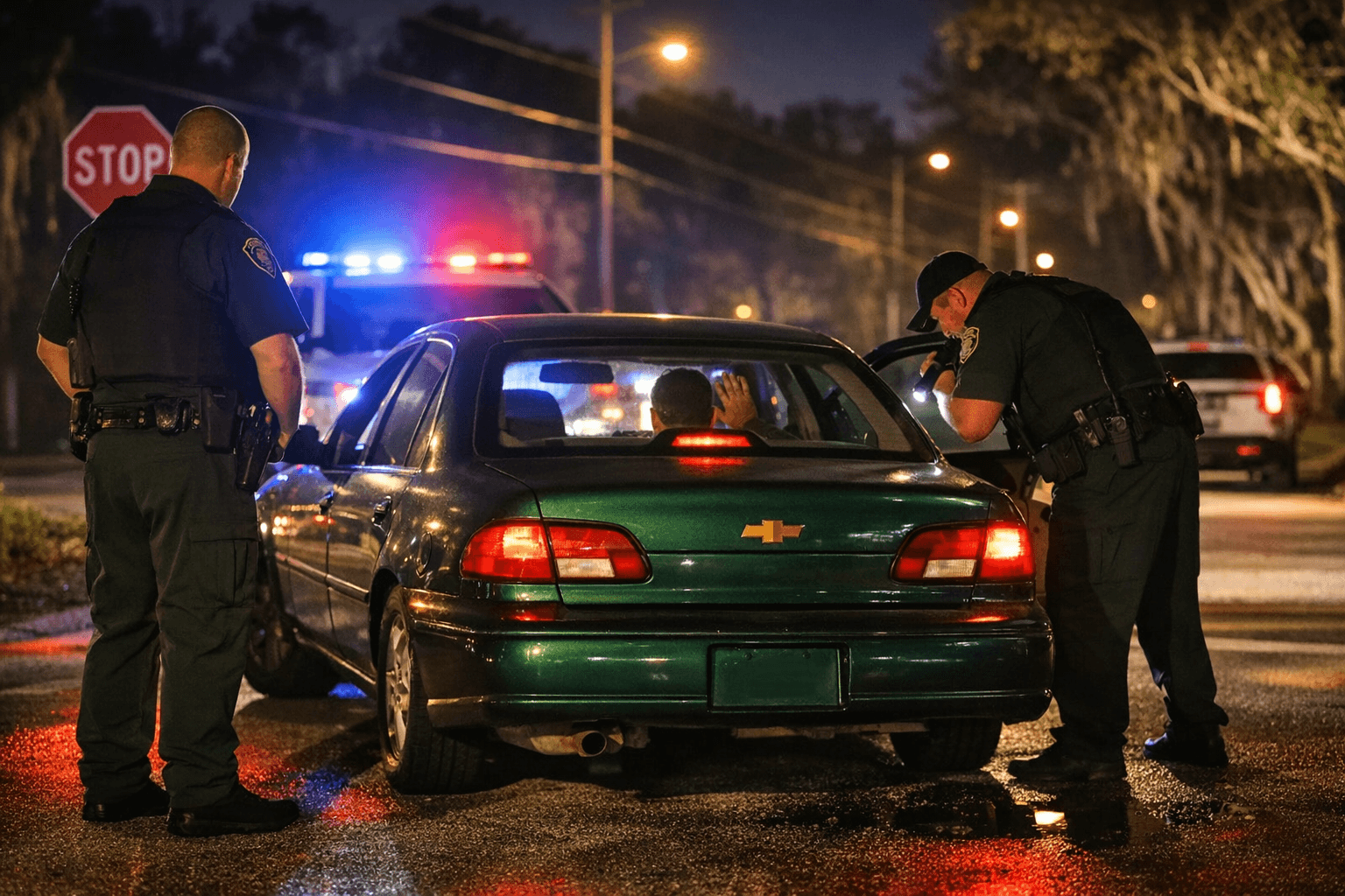 Deputies Stop Green Chevrolet at Blacks Lane and Orchard Cove in Jacksonville