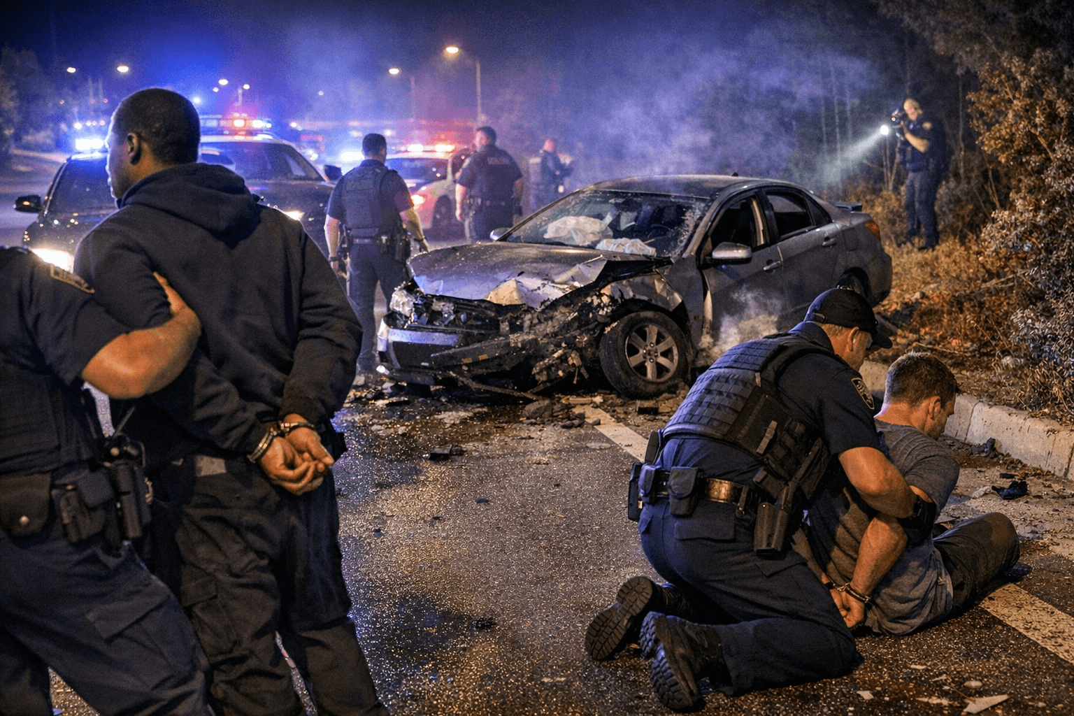 Two arrested, third sought after Apex car break-ins; chase ends in crash