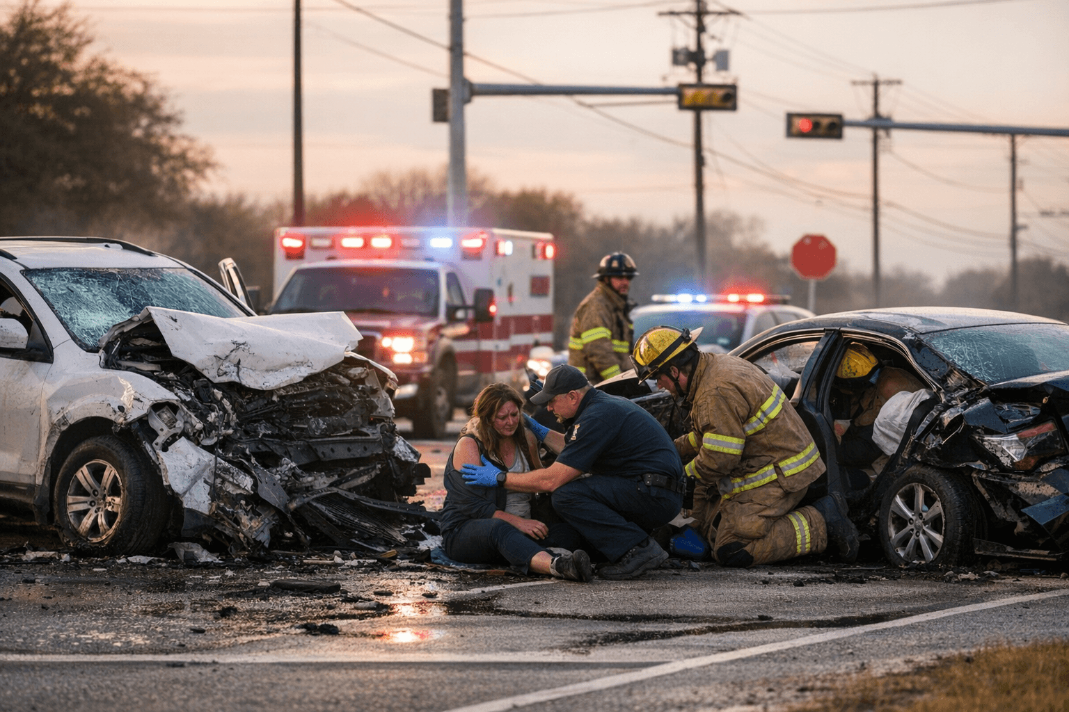 Two Injured After Major Two-Vehicle Crash at Heath Intersection Tuesday