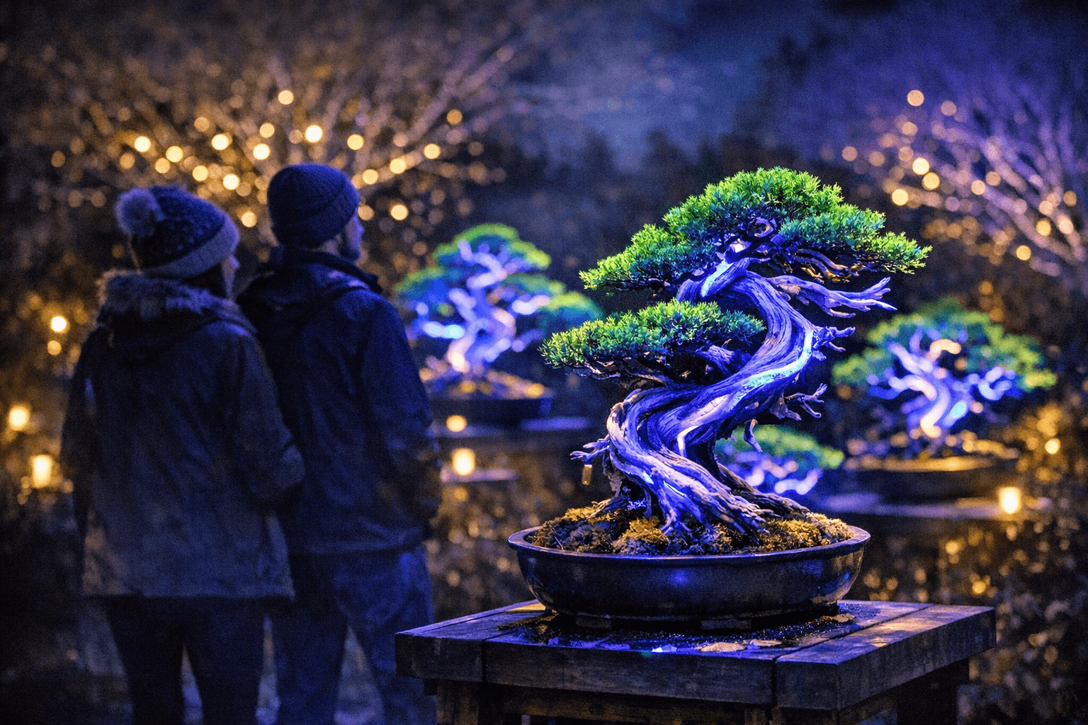 Longwood Gardens debuts Seeking Light Bonsai Illuminated for Garden Glow nights
