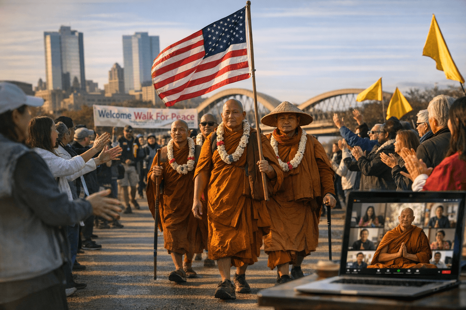 Vipassana Bhavana announces February Zoom mindfulness registration; Walk For Peace homecoming ends
