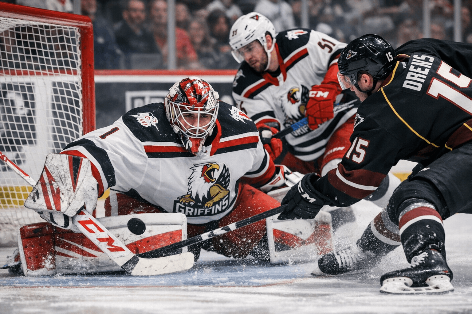 Griffins Hold On for 3-2 Win Over Monsters in Tight Defensive Battle