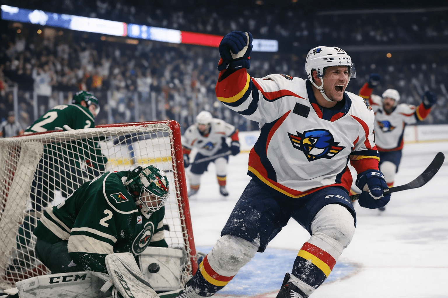 Springfield Thunderbirds Outlast Iowa Wild 8-6 in Des Moines 14-Goal Thriller