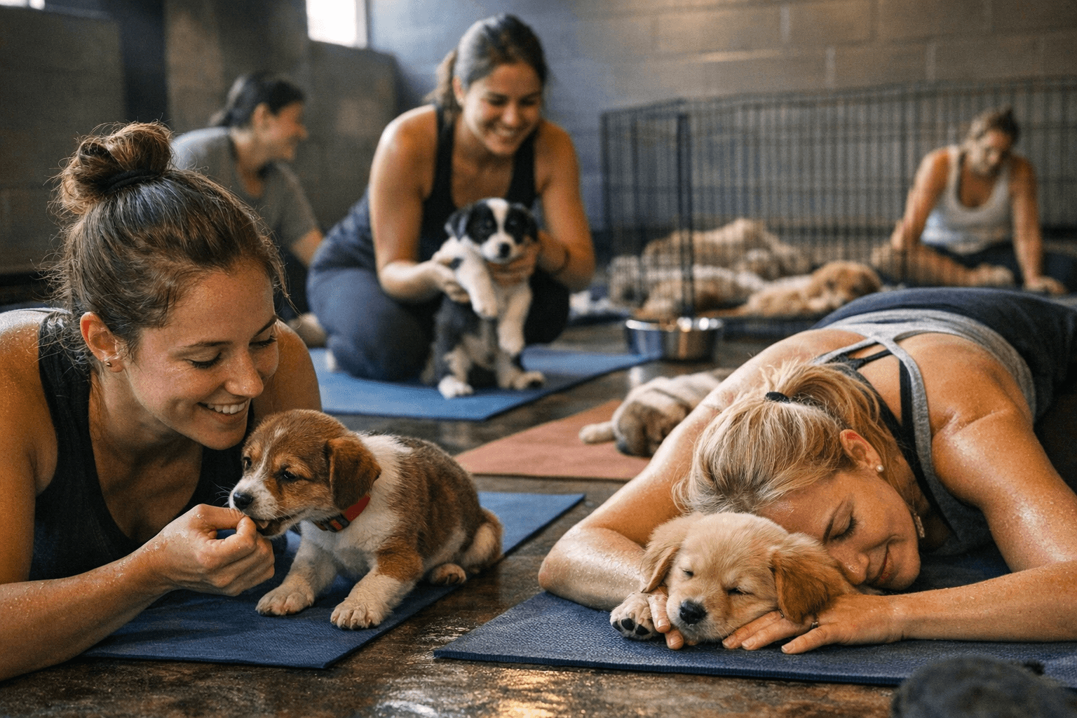 Local Puppy Yoga Thrives by Prioritizing Animal Safety and Participant Delight