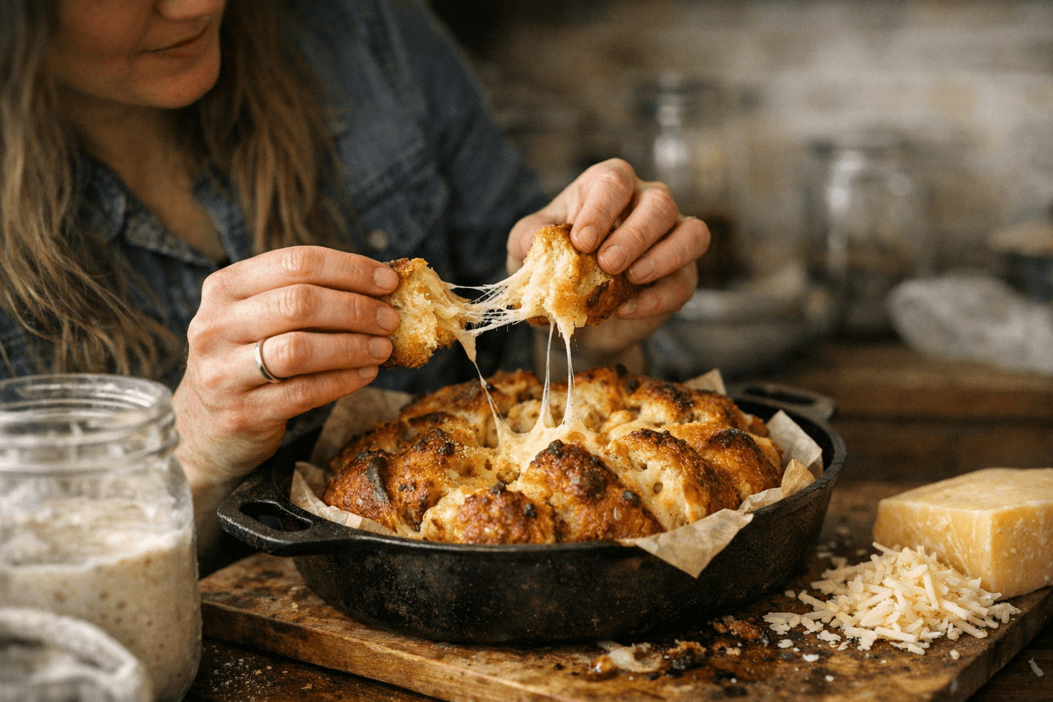 Kate Schat Publishes Tested Sourdough Cheese Pull-Apart Loaf Recipe