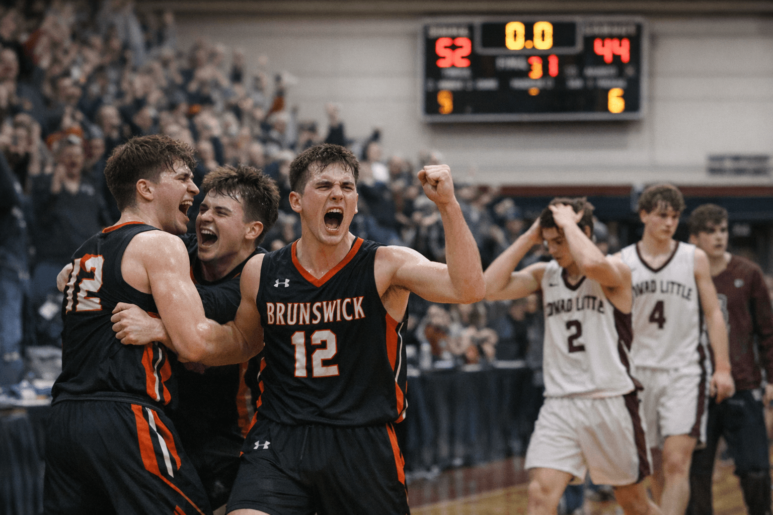 Third-seeded Brunswick upsets Edward Little 52-44, reaches Class A North final