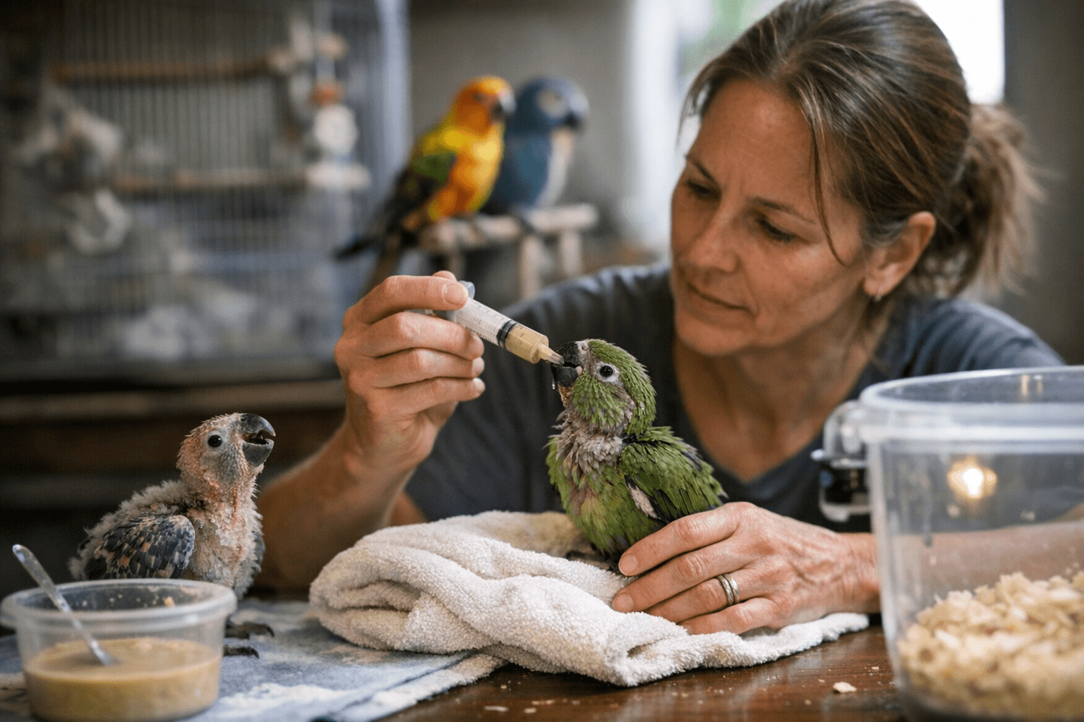 Essential feeding, housing and socialization steps for baby parrots