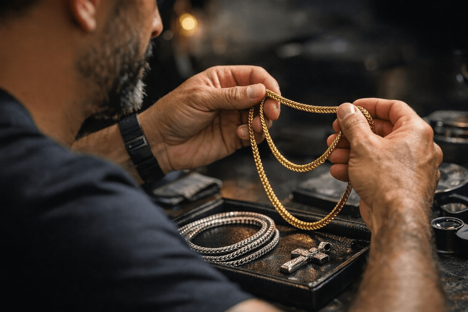 Franco Chains' Tight V-Link Pattern Explained with Styling and Care