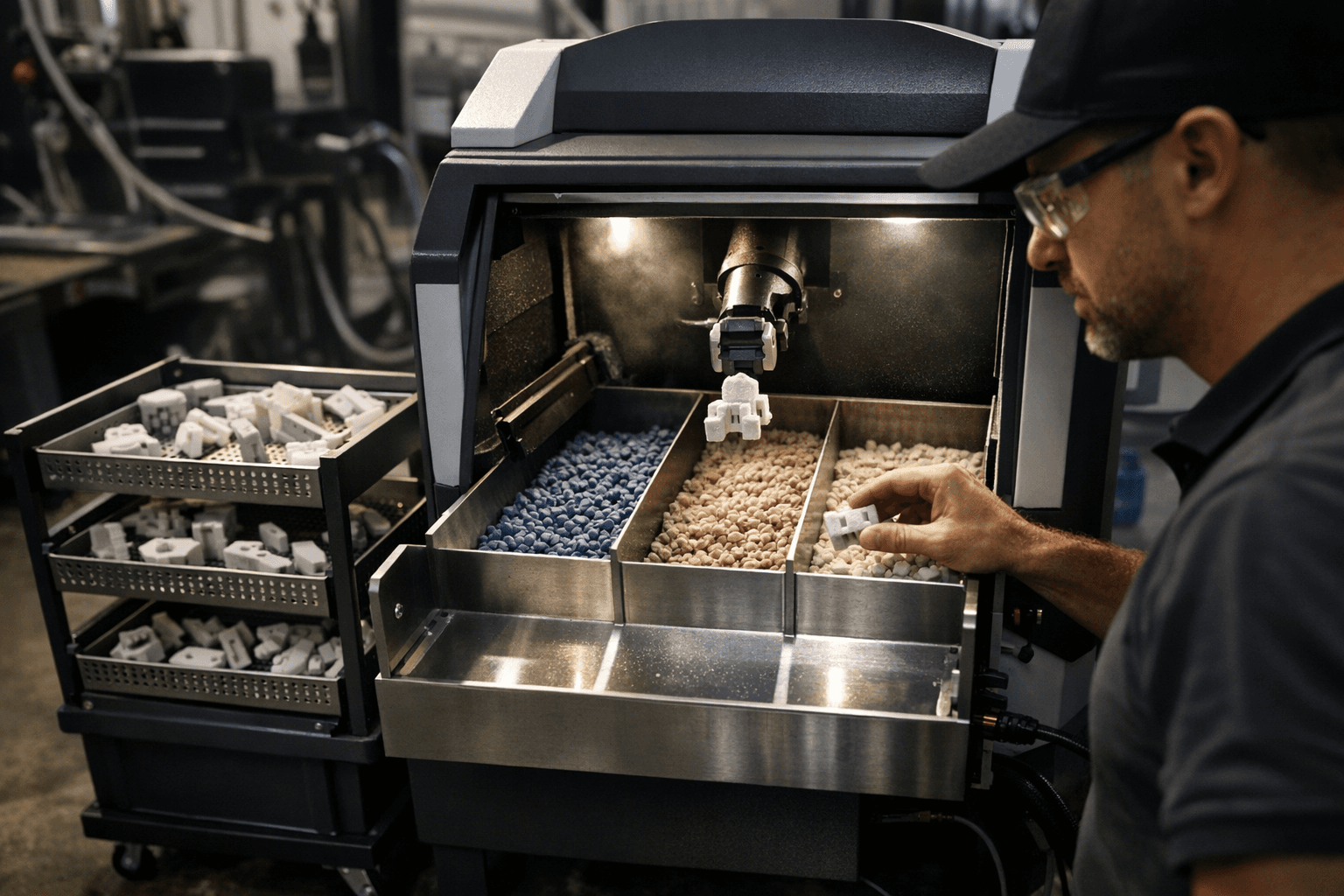 AM Solutions updates M1 with compact automated finisher for 3D-printed parts