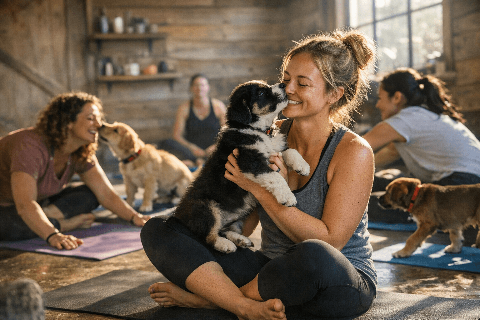 Siskiyou Humane Society Puppy Yoga Sells Out, Raises $460 for Rescue Dogs
