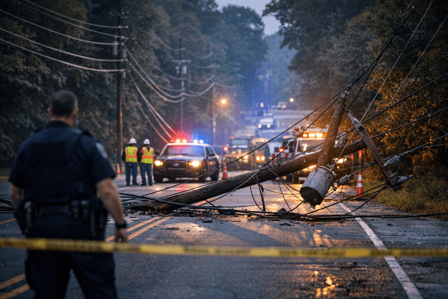 Downed power lines shut Lees Chapel Road in Greensboro, lanes later reopened