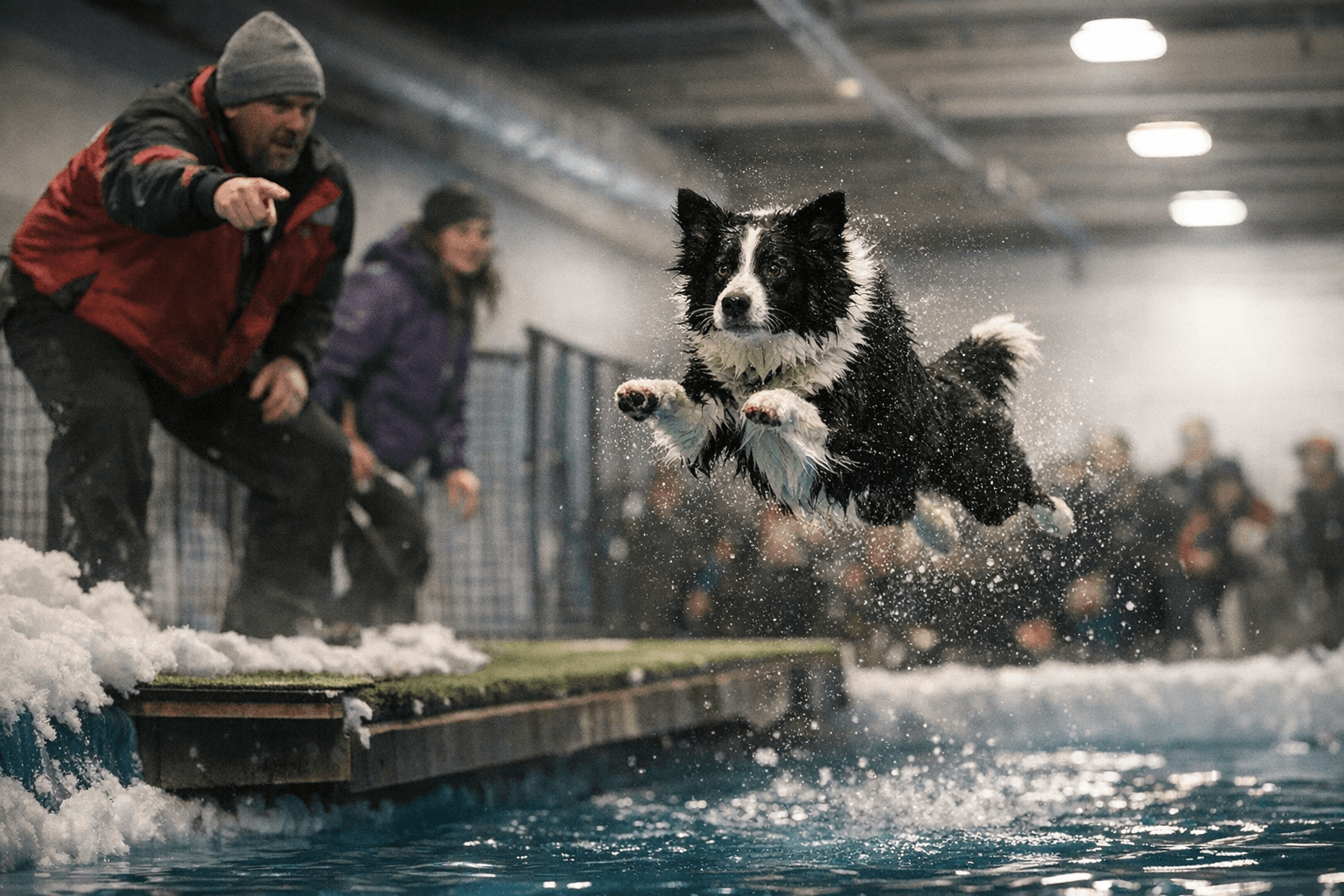 Think Pawsitive Hosts Snowball Splash Dock Diving League for Local Dogs