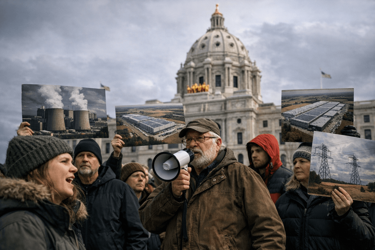 Protesters at St. Paul Capitol Demand Statewide Moratorium on Hyperscale Data Centers