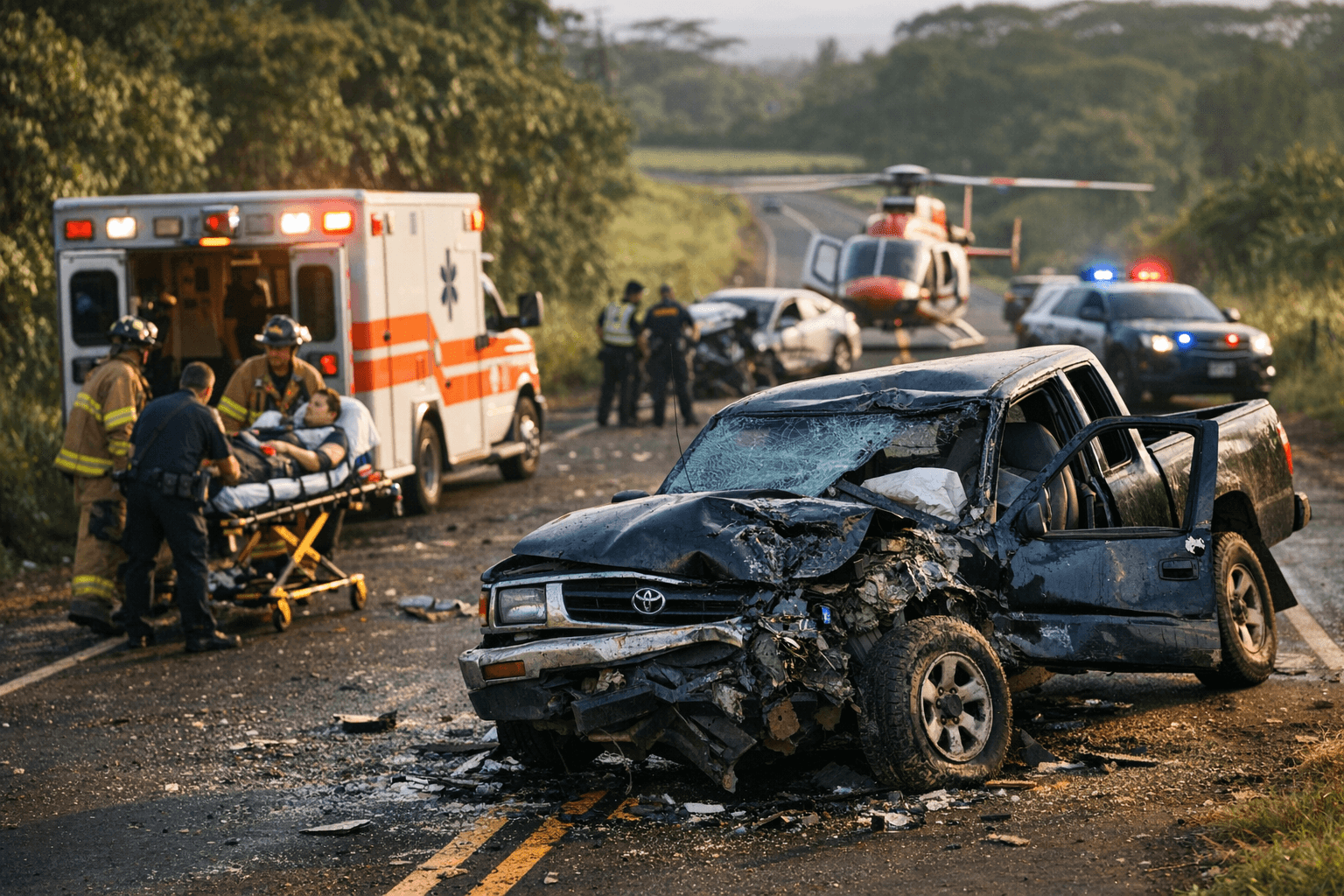 Teen Critically Injured in Three-Vehicle Crash Near Omao Road on Kaumualii Highway