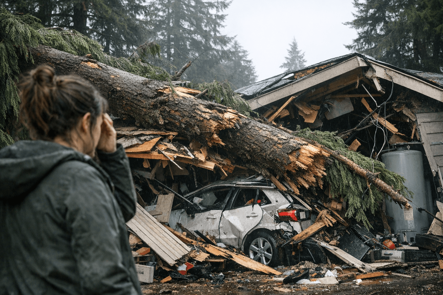 North Whidbey homeowner says HOA delays left limb that destroyed garage