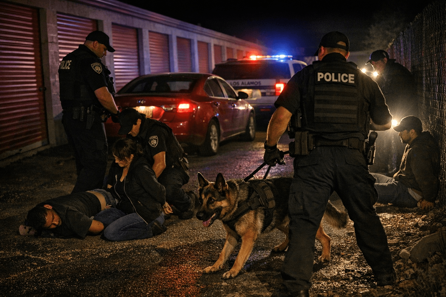 Los Alamos Police arrest three in string of storage-unit burglaries; K-9 assists