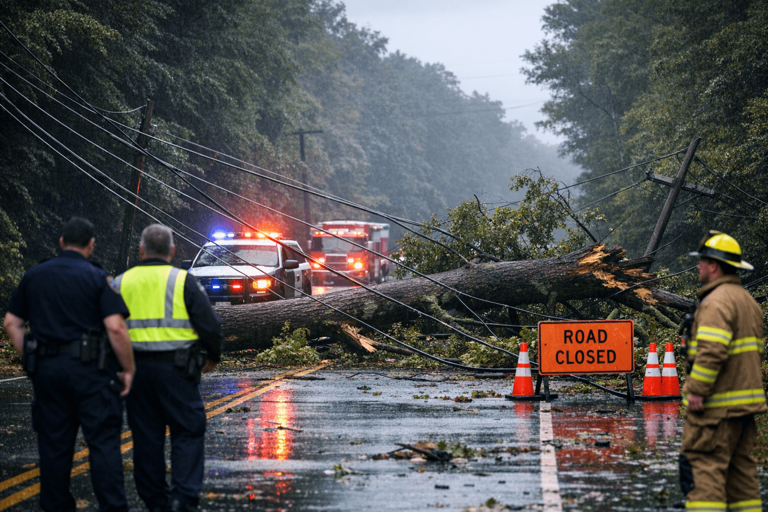 Route 49 Closed Both Directions West of Millville After Downed Tree