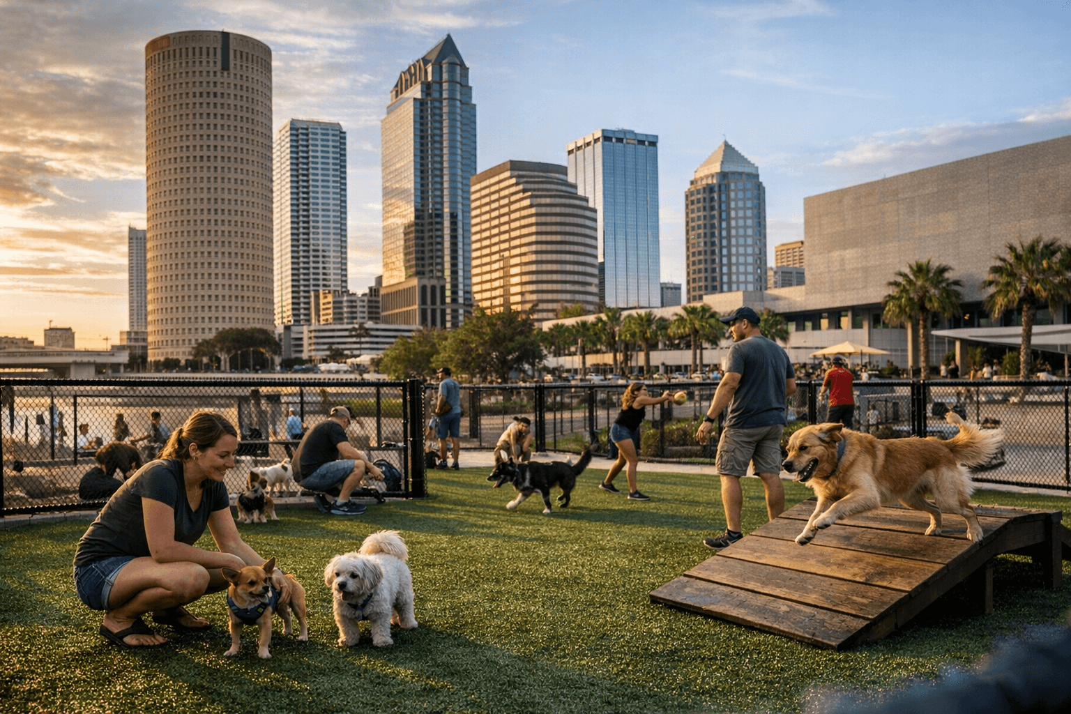 Tampa Riverwalk Opens Two New Small- and Large-Dog Runs at Curtis Hixon