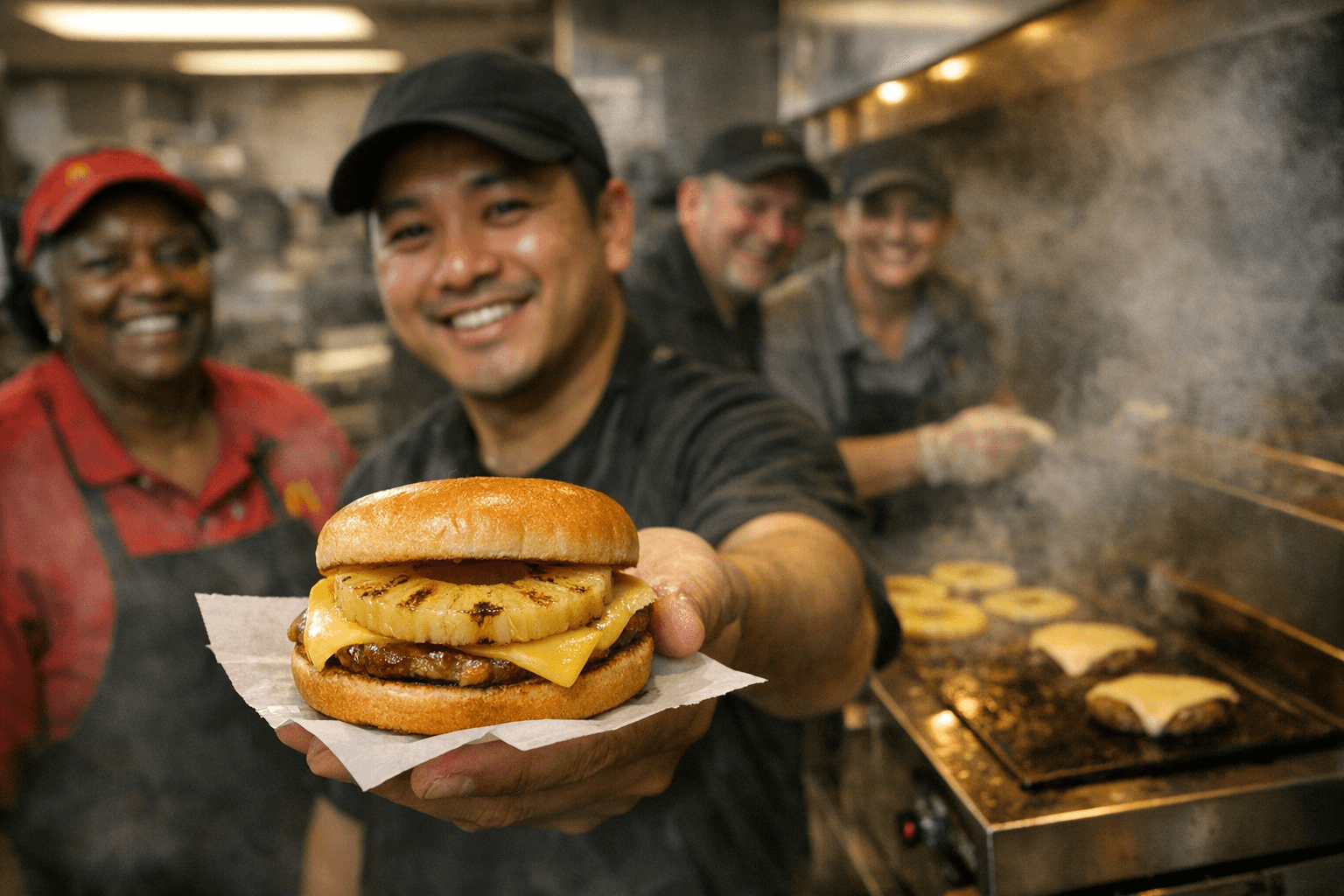 Cincinnati McDonald’s Crew Recreates Legendary Hula Burger, Spotlighting Local Workforce