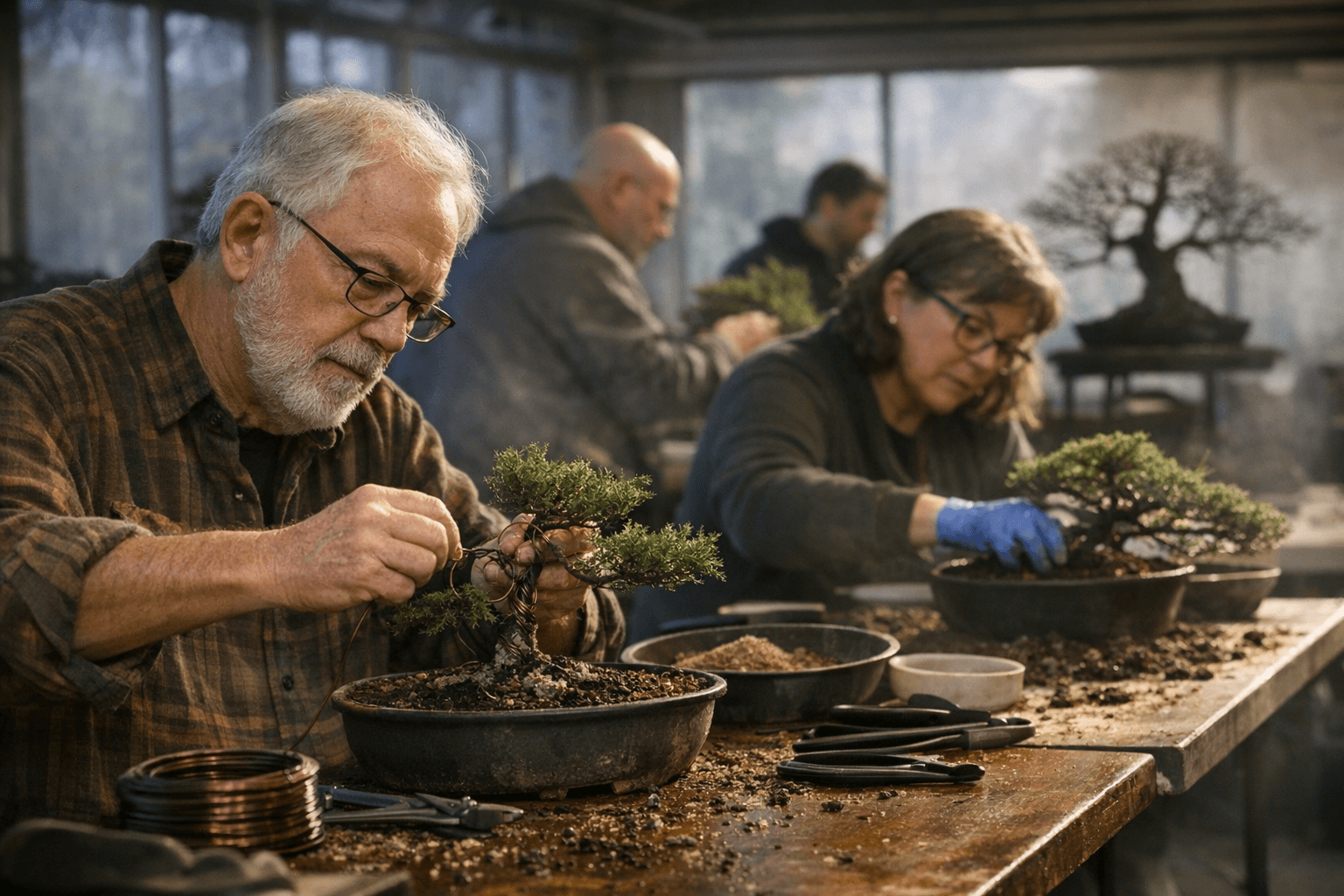 Milwaukee Bonsai Society Holds Hands-On Workshop at Boerner Botanical Gardens