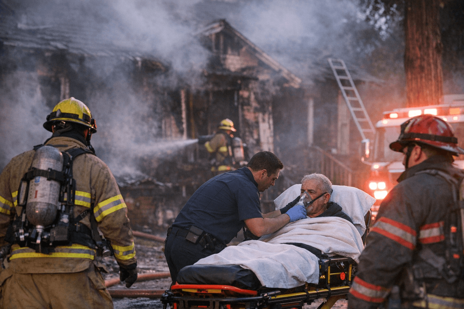 Fresno House Fire on Huntington Boulevard Extinguished; One Hospitalized with Smoke Inhalation