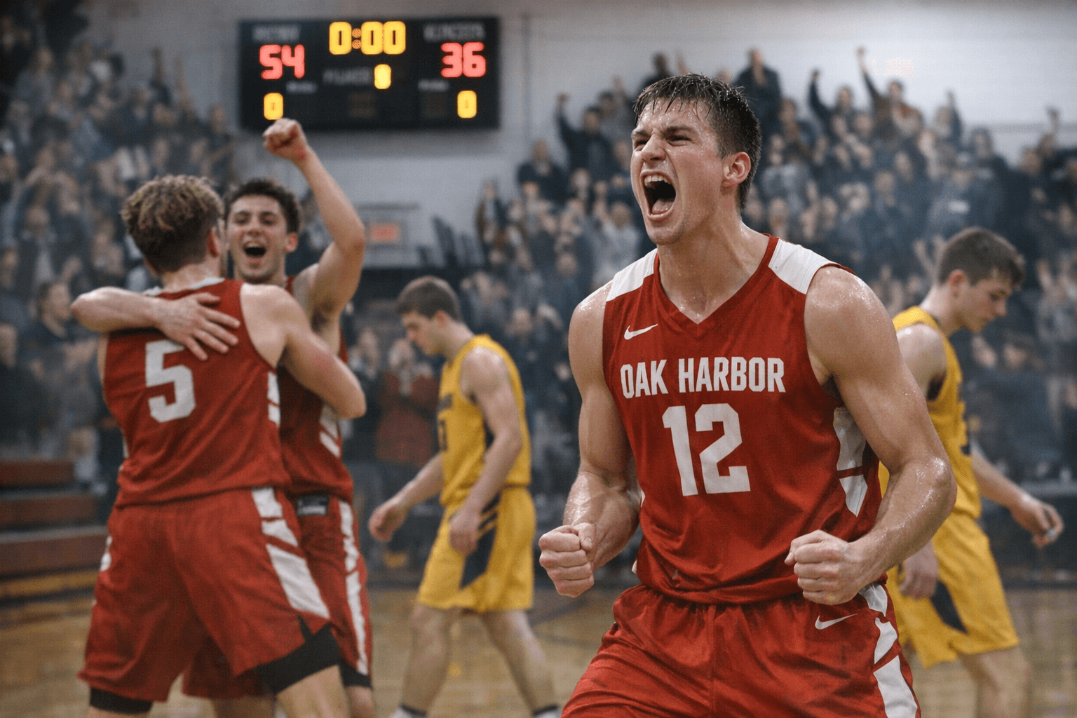 Oak Harbor High Basketball Downs Eastwood 54-36 in Playoff Win