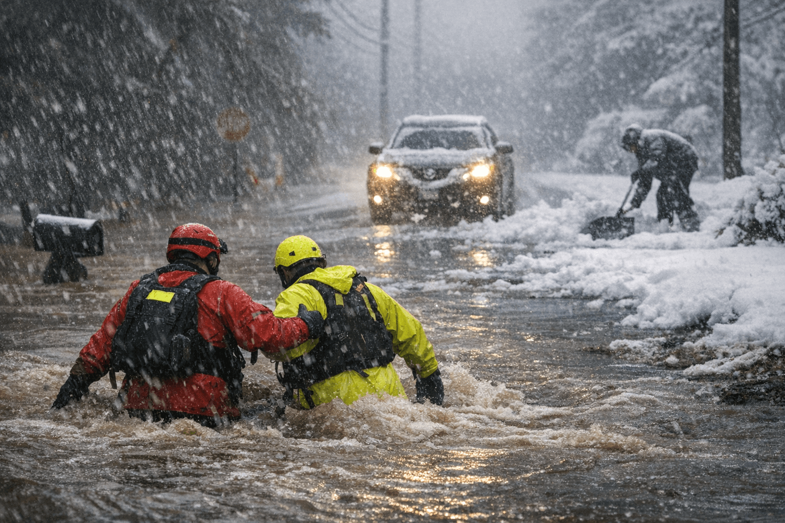 Flash flood watches from Virginia to Alabama as storm brings more snow to Northeast