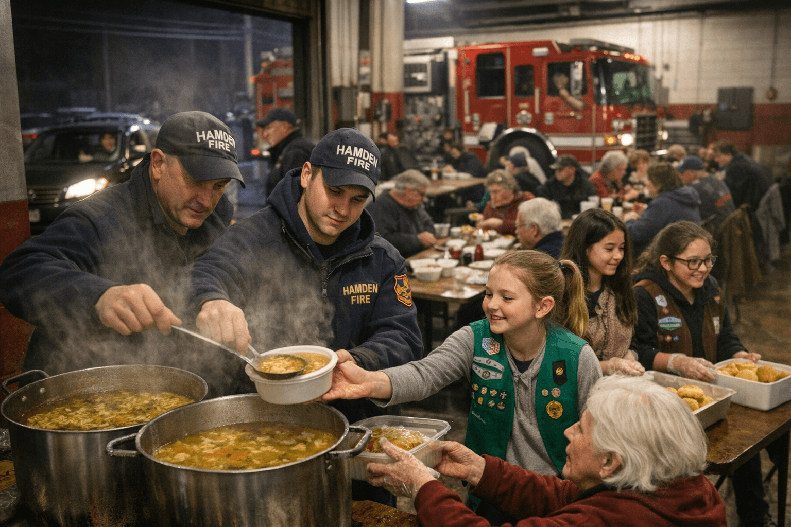 Hamden Firefighters’ 8th Annual Chicken Noodle Dinner Features Girl Scouts, Drive-Thru, Dine-In