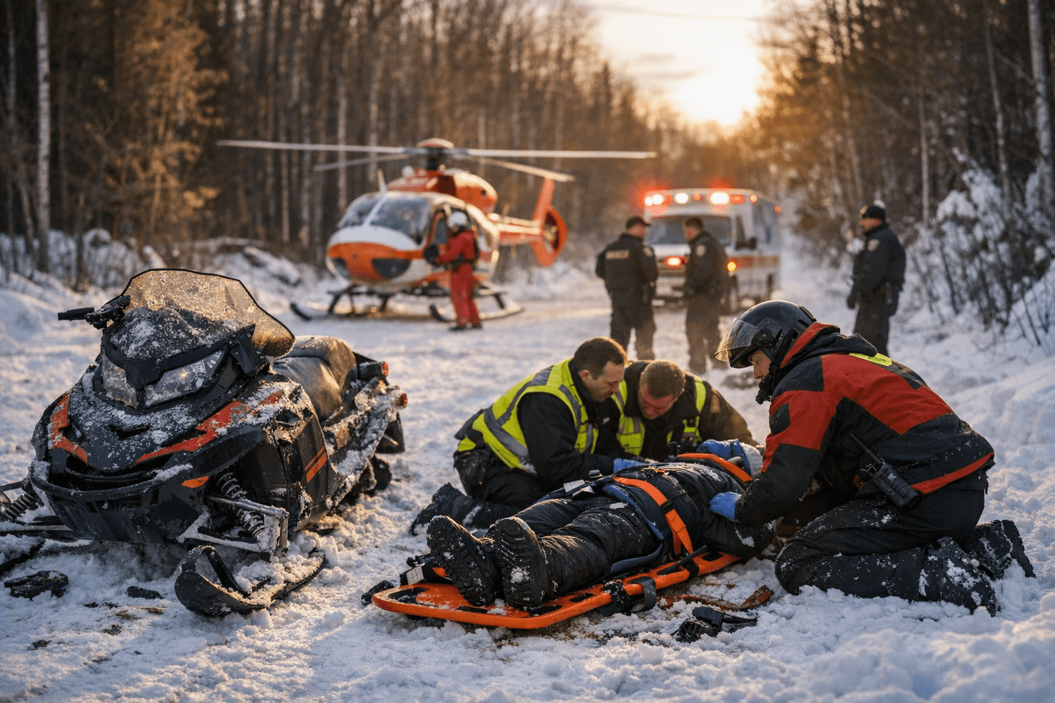 Rider Critically Injured After Snowmobile Hits Parked Snowmobile on Trail 51