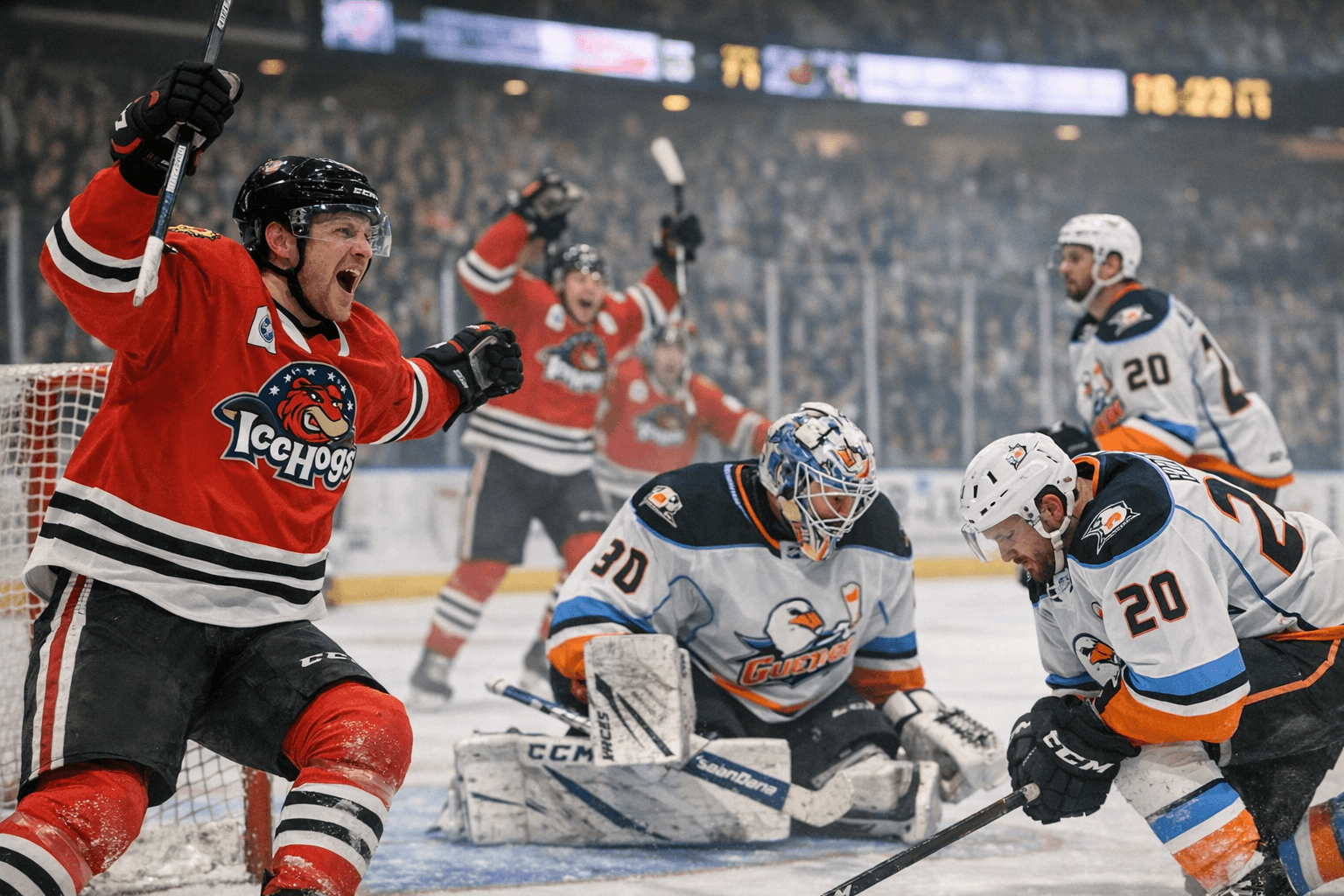 Seney's Late Goal Lifts IceHogs Past Gulls 2-1, Split Series