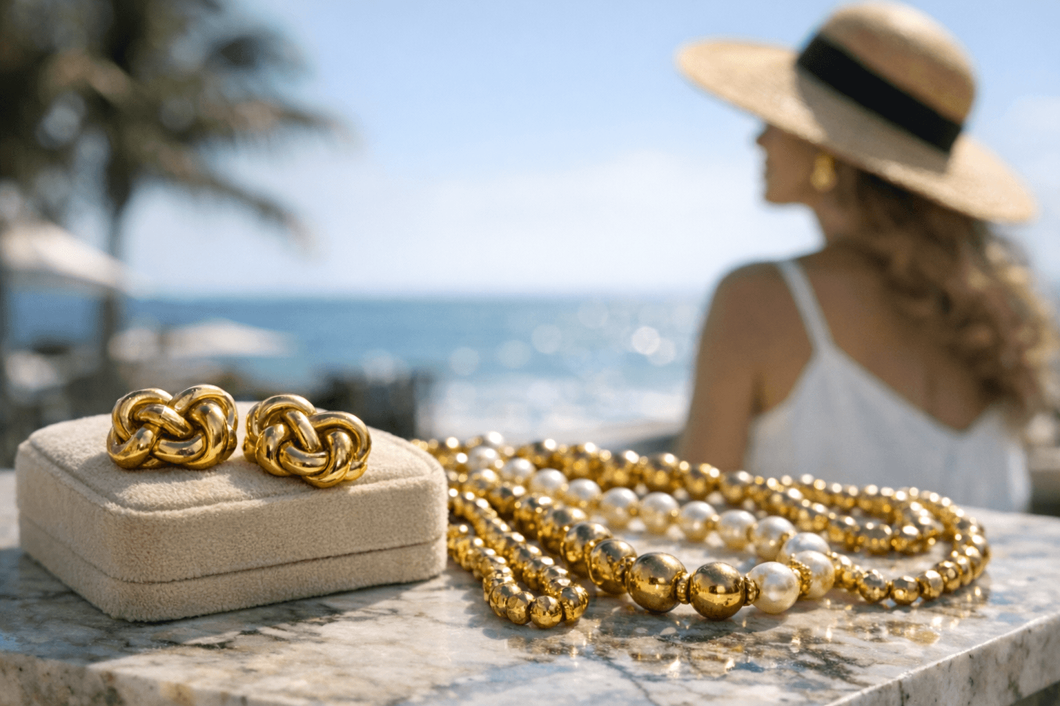 Freeman’s Palm Beach Sale Features Estate Yellow-Gold Hercules-Knot Earrings, Beaded Necklaces