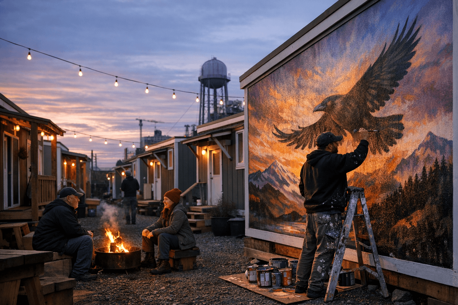 Ballard's Raven Village tiny-home community serving formerly unhoused residents will receive mural