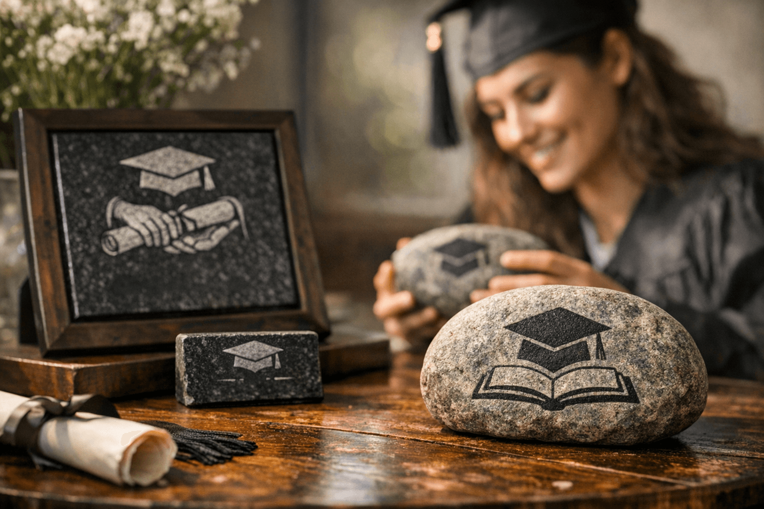 Engraved Stone Keepsakes and Plaques Recommended as Lasting Graduation Gifts
